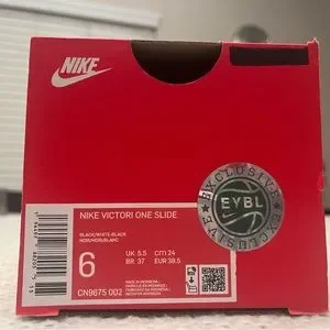 EYBL Nike Victori Slides, EXCLUSIVE, Black/White, Men’s/Youth Size 6, New Nike | Shoes | Eybl Nike Victori Slides Exclusive Blackwhite  main image 2